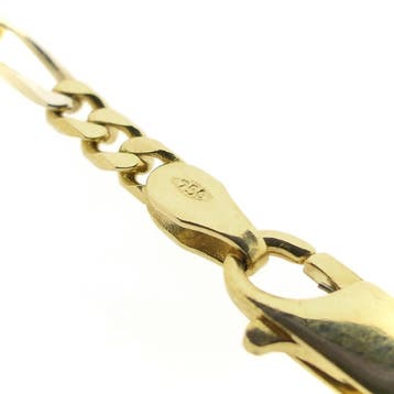 Bicolor gouden Figaro schakelketting, Ophalen of Verzenden, Gebruikt, Goud, Goud