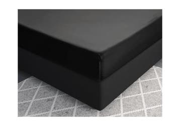 PRIMAVIERA DELUXE Satijnen Hoeslaken Zwart - 90 x 200, Nieuw