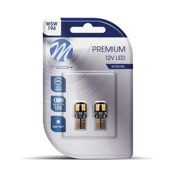 LED W5W 12V - Premium - 4x Led diode - Canbus - Wit - Set, Verzenden