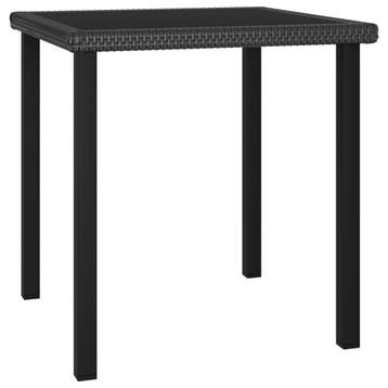 vidaXL Tuintafel 70x70x73 cm poly rattan zwart, Verzenden, Nieuw