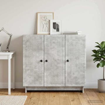 vidaXL Dressoir Betongrijs 89 x 34,5 x 80 cm Bewerkt hout, Verzenden, Nieuw, Overige houtsoorten, Minder dan 50 cm