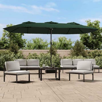 vidaXL Parasol dubbel 449x265 cm groen, Verzenden, Nieuw, 2 tot 3 meter