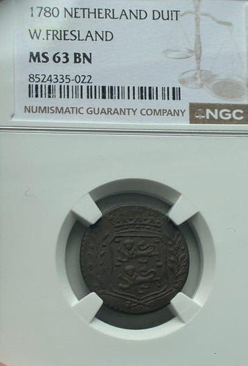Nederland, West-Friesland Duit 1780 / NGC MS63 / Sublieme