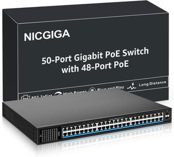 Netwerk Switch 48-poorts | Metalen Behuizing | Laatste Stuk!, Computers en Software, Netwerk switches, Ophalen of Verzenden, Zo goed als nieuw