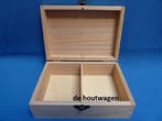 houten kistje met 2 vakken - kaartenkistje, Ophalen of Verzenden, Nieuw