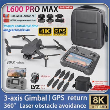 L600 Pro MAX Drone: 8K Camera, 3-Assige Gimbal, GPS & 360° O, Audio, Tv en Foto, Drones, Verzenden, Nieuw