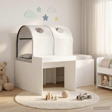 vidaXL Bed met Tunnel 4 pcs Artisian Eik en Wit Bewerkt hout, Verzenden, Nieuw, Bruin, Hout