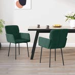 vidaXL Eetkamerstoelen 2 st fluweel donkergroen, Huis en Inrichting, Stoelen, Verzenden, Nieuw