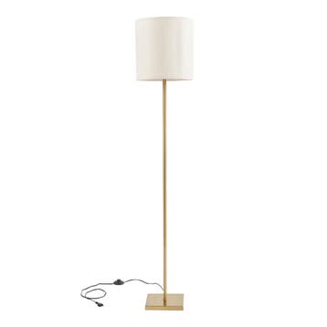 Staande lamp Fildholm vloerlamp 156 cm messing en linnenlook, Huis en Inrichting, Lampen | Vloerlampen, Verzenden, Nieuw