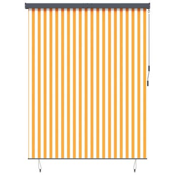 vidaXL Rolgordijn Wit en Oranje 200 x 250 cm Stof en, Verzenden, Nieuw, Wit