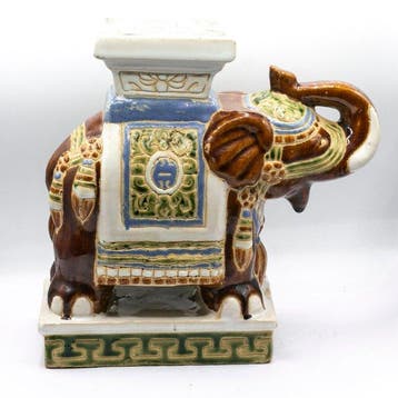 Vaas - Elefant-portavaso / decoratieve vintage sokkel van