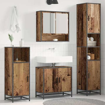 vidaXL Badkamermeubelset met plank 3 pcs Oud Hout Bewerkt, Verzenden, Nieuw, Overige typen