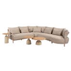 June Mykonos modulaire hoek loungeset 6 delige teak latte 4, Tuin en Terras, Tuinsets en Loungesets, Ophalen of Verzenden, Nieuw