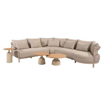 June Mykonos modulaire hoek loungeset 6 delige teak latte 4, Tuin en Terras, Tuinsets en Loungesets, Ophalen of Verzenden, Nieuw
