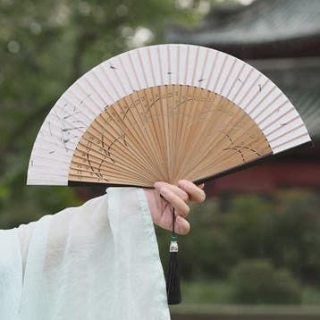 Elegante Chinese Stijl Vouwbare Handwaaier met Kwastje - Per, Verzenden