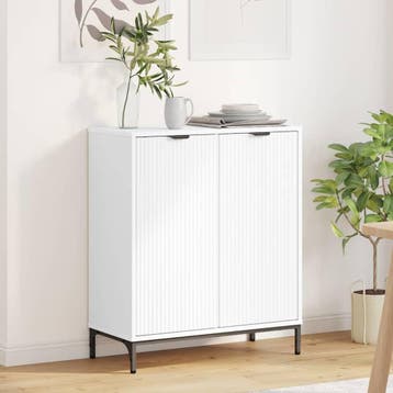 vidaXL Dressoir Wit 69,5 x 33 x 82 cm Bewerkt hout, Verzenden, Nieuw, Overige houtsoorten, Minder dan 50 cm