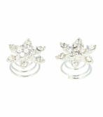 Haarspeld Curlies 1.5cm - Bloem Glitter Steentjes - Zilver -, Nieuw