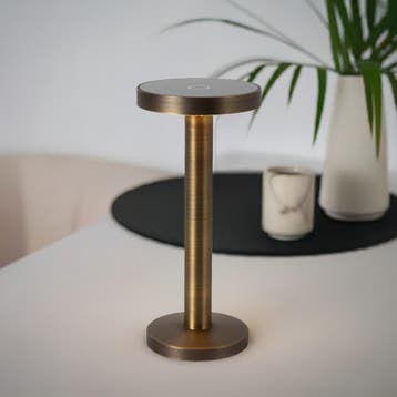 Tafellamp Solo Antiek Brons Binnenverlichting, Huis en Inrichting, Lampen | Tafellampen, Verzenden, Nieuw, Overige materialen