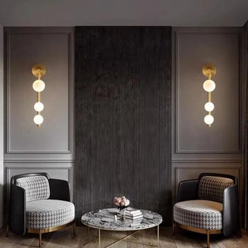 Wandlamp Glazen Bol Wit Goud of Zwart E27, Huis en Inrichting, Lampen | Wandlampen, Verzenden, Nieuw