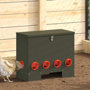 vidaXL Kip voerbak Olijfgroen 60,5 x 29 x 51 cm 25 kg, Verzenden, Nieuw