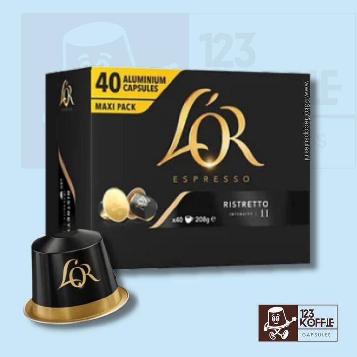 L’OR Ristretto capsules 40 stuks  intensiteit 11  compatibel, Witgoed en Apparatuur, Koffiemachine-accessoires, Verzenden