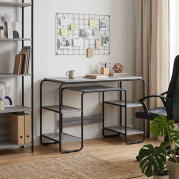 vidaXL Bureau met opbergruimte Grijs Sonoma 113.5 x 52 x, Verzenden, Nieuw
