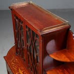Maple & Co Salonkast  vitrinekast ca 1870 mahonie met inleg, Ophalen of Verzenden