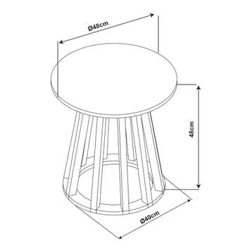 Bijzettafel Buzzard rond Ø48x48 cm betongrijs en zwart [en.c, Verzenden, Nieuw