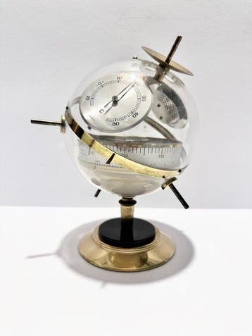 Weerstation - Messing, acrylglas - Sputnik-stijl weerstation