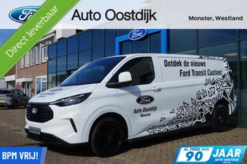 Ford Transit Custom 320 2.0 TDCI L2H1 Trend 136PK DIRECT RIJ, Stof, Gebruikt, Trekhaak, Wit