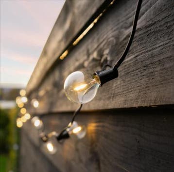 Solar prikkabel Chain met 50 warm witte led filament lampen, Kunststof, Verzenden, Minder dan 50 watt, Overige typen