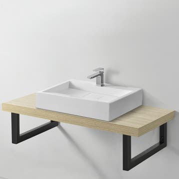 Ophangbeugel voor wastafelblad set van 2 zwart mat 45x20 cm, Verzenden, Nieuw