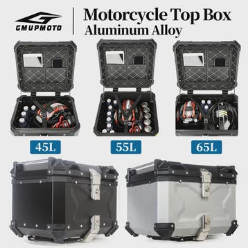 Waterdichte Aluminium Motor Topcase - 45L, 55L, 65L - Helmbo, Verzenden, Nieuw