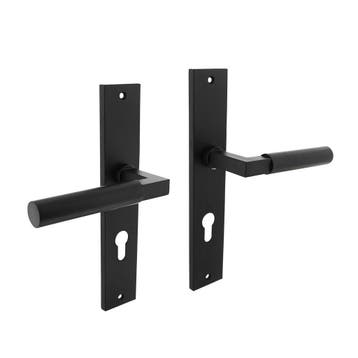 Deurklink Bau-Stil op schild met profielcilindergat 72mm..., Ophalen of Verzenden, Nieuw, Overige materialen, Klink of Kruk