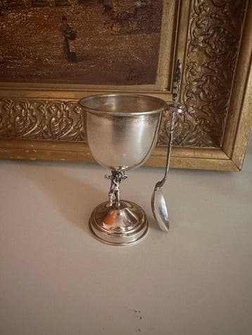 Eierdopje (2) - .800 zilver - neobarokke stijl