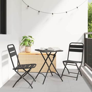 vidaXL Bistroset 3 st Antraciet Staal, Verzenden, Nieuw, Rvs, 3 zitplaatsen