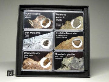 Meteorietenverzameling - 5 meteorieten + 1 impactiet -, Verzamelen, Mineralen en Fossielen
