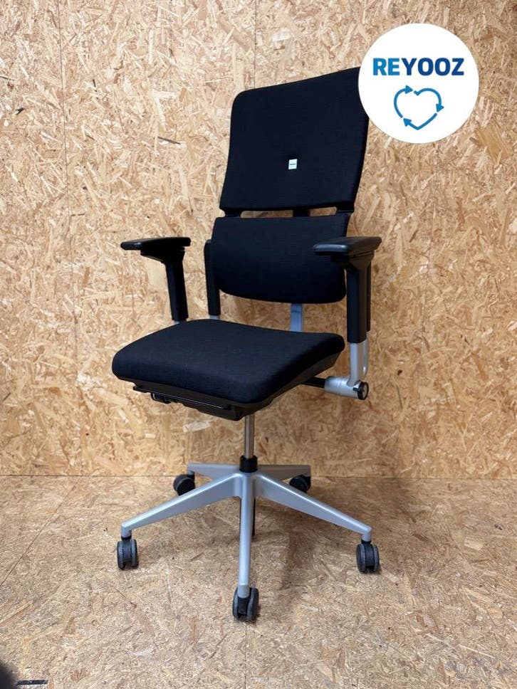 Steelcase Please bureaustoel - zwart - tweedehands, Zakelijke goederen, Kantoor en Winkelinrichting | Kantoormeubilair en Inrichting