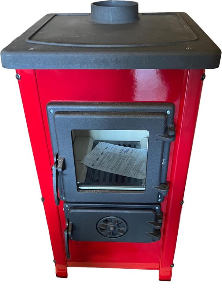 FUNNY houtkachel rood, Huis en Inrichting, Kachels, Vrijstaand, Nieuw, Hout, Ophalen of Verzenden