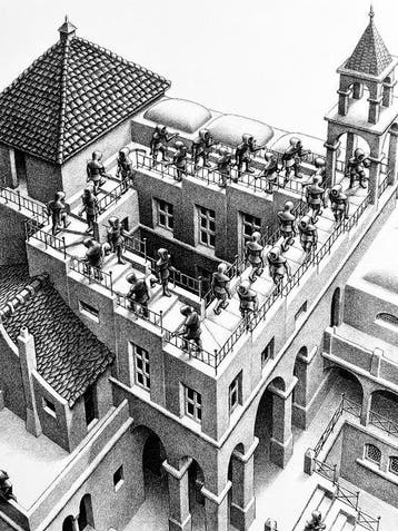 M.C. Escher (1898-1972), after - Ascending and Descending, Antiek en Kunst