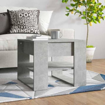 vidaXL Salontafel 55,5x55x45 cm bewerkt hout betongrijs, 50 tot 100 cm, Verzenden, Nieuw, 50 tot 100 cm
