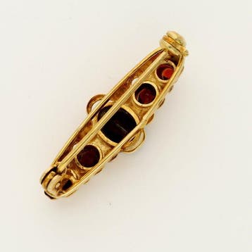 Broche - 14 karaat Geel goud - 0.99ct. tw. Granaat - Granaat