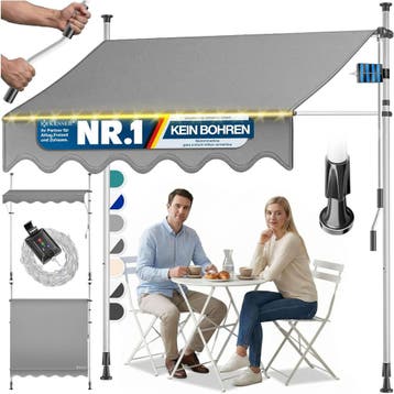 Klemluifel - Balkon luifel - Verticale luifel - 400 cm - Gri, Tuin en Terras, Verzenden, Zo goed als nieuw