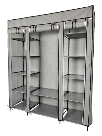 Opvouwbare Kledingkast | Campingkast | 144x44x170 | Grijs, Verzenden, Nieuw