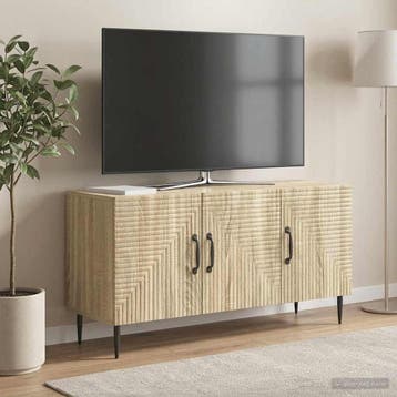 vidaXL TV-kast Sonoma Eiken 99 x 34,5 x 50 cm Bewerkt hout, Minder dan 50 cm, Verzenden, Nieuw, Minder dan 100 cm