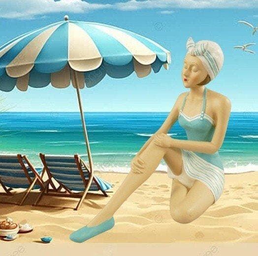 Francois Arvi-hand signed - Beeldje, Bathing Lady with ball, Antiek en Kunst, Curiosa en Brocante