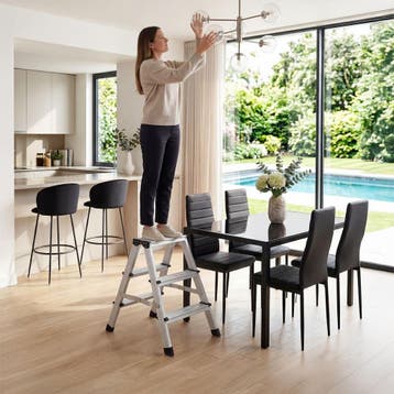 Dubbelzijdige aluminium trapladder, opklapbaar, antislip, Verzenden, Nieuw