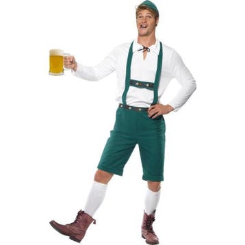 Groene tiroler verkleedkleding voor heren - Lederhosen, Verzenden, Nieuw
