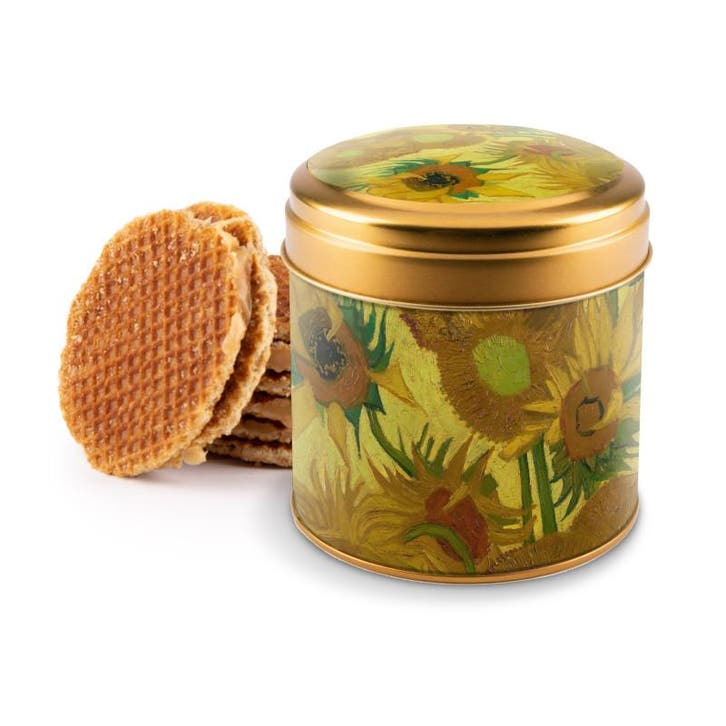 Blik met 8 stroopwafels Van Gogh Sunflowers, Kleding | Heren, Schoenen, Nieuw, Ophalen of Verzenden