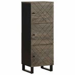 vidaXL Hoge kast 40x33x110 cm massief mangohout zwart, Huis en Inrichting, Woonaccessoires | Cd- en Dvd-rekken, Verzenden, Nieuw